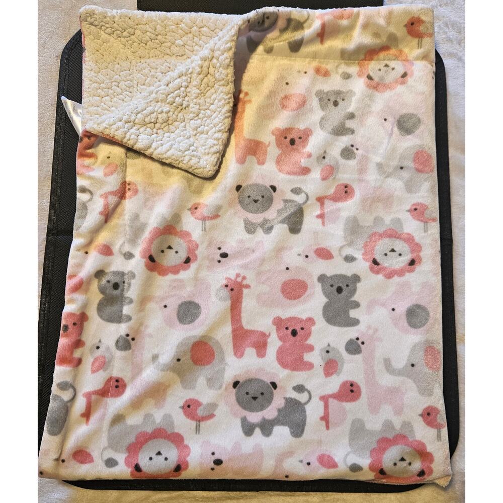 Pink/Grey Baby Blanket 30"x40"